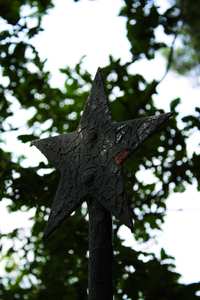 Черная звезда, установлена на месте расстрела евреев местечка Волынцы Верхнедвинского района.
