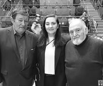 Во время встречи в Москве: Аркадий Шульман, Полина Кортина – дочь Бориса и Борис Кортин. Декабрь 2025 г.