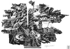 В. Гюго «Гаврош». Из серии «Мои книги». Бумага, темпера. 60 х 70, 2021 г.