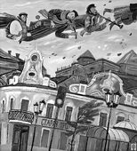 Ветры осенние. Холст, акрил, темпера. 100 х 90, 2023 г.