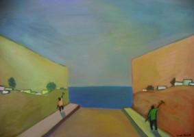 Стены и море.2001, м., х.